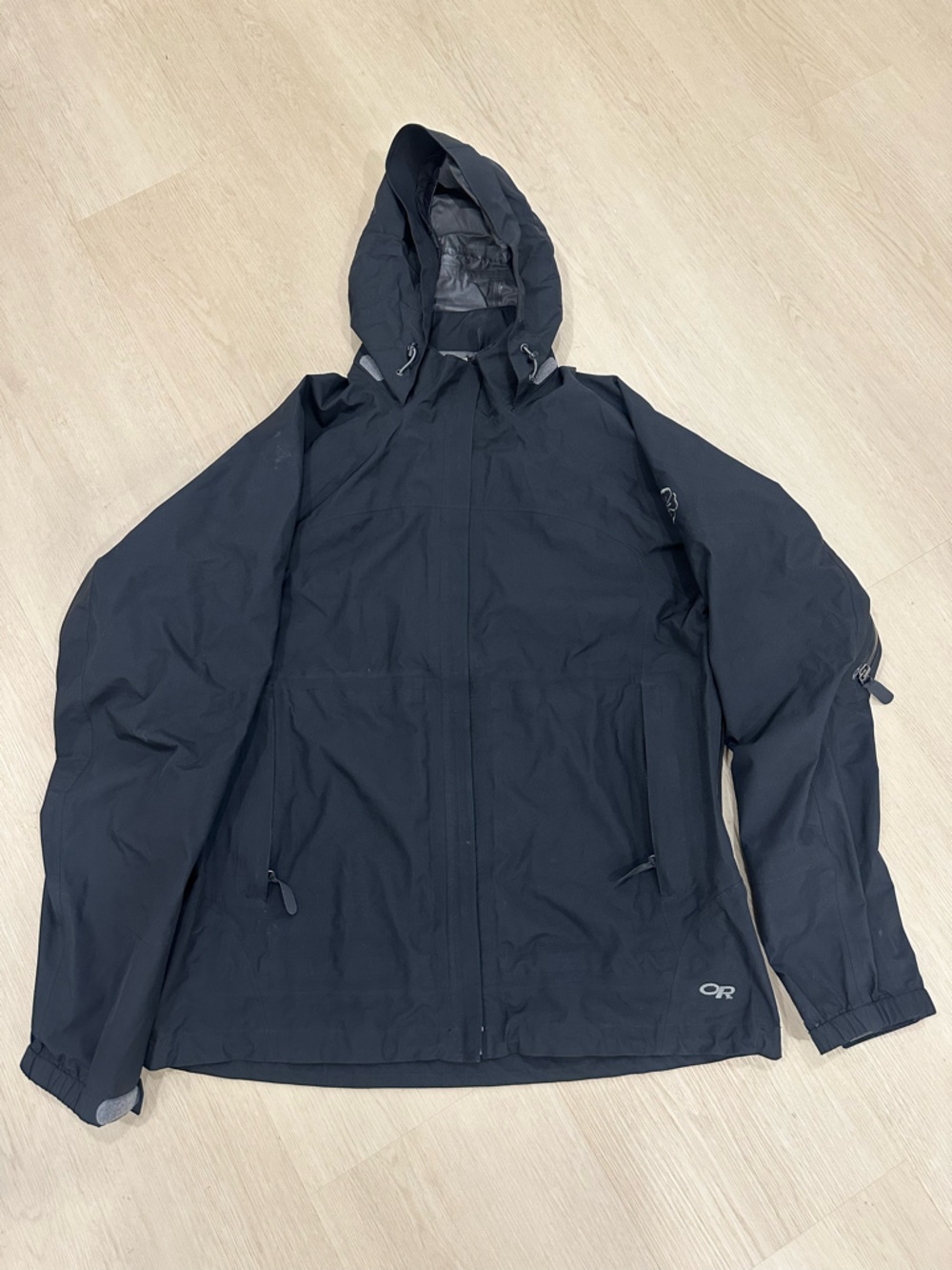 Outdoor Research Goretex Hooded Shell Jacket - Black Large Mens